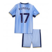 Camiseta Tottenham Hotspur Cristian Romero #17 Visitante Equipación para niños 2024-25 manga corta (+ pantalones cortos)